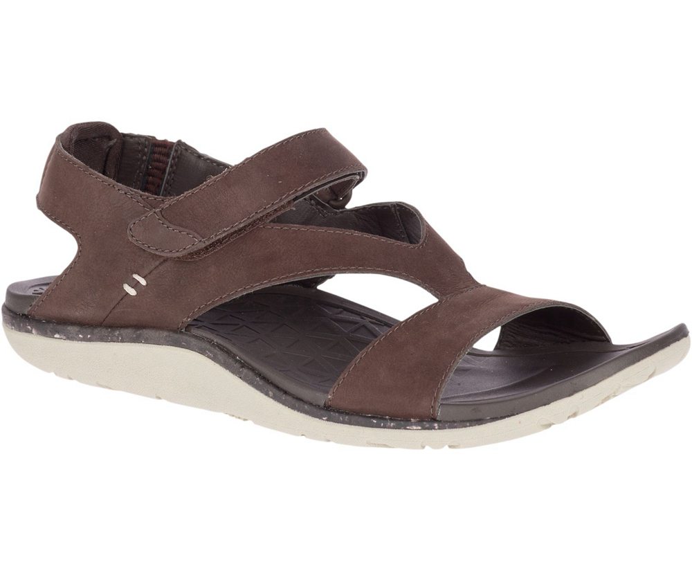 Merrell Sandals Brown - Trailway Backstrap Leather - Womens 92RCOKVHQ